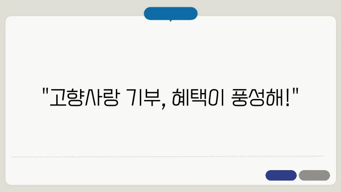 세액공제와 고향사랑기부