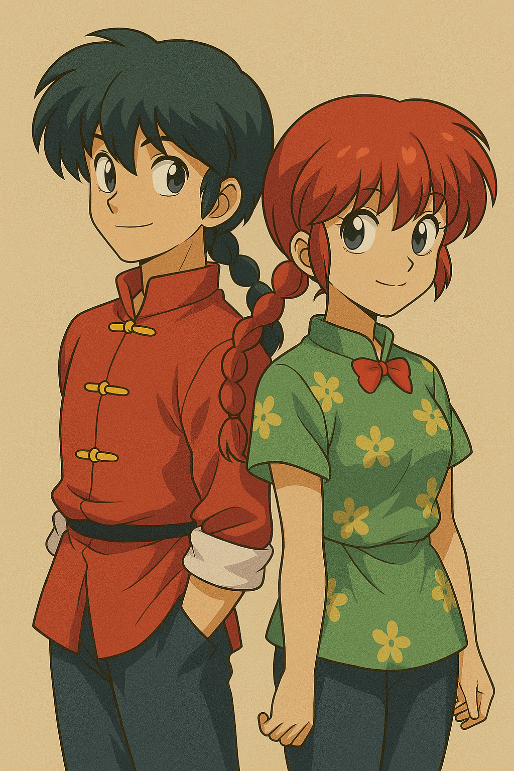 남자가 여자가 되는 만화 란마 사진.