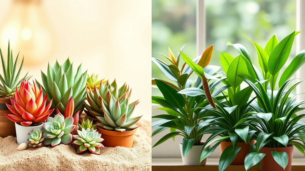 다육식물과 공기정화 식물의 차이