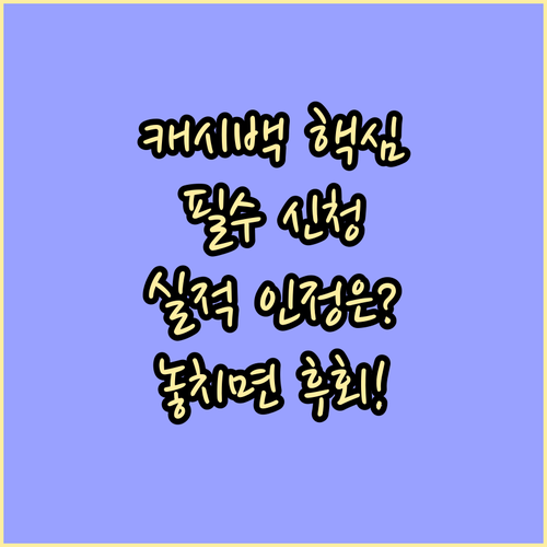 체크카드 캐시백 받기 전 필수 신청 ..