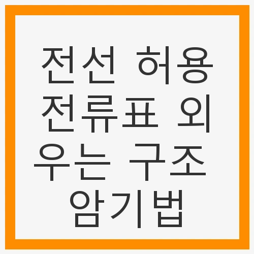 전선 허용전류표 외우는 구조 암기
