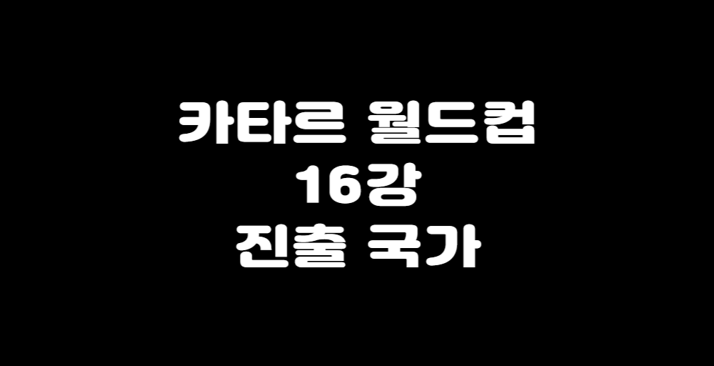 카타르월드컵 16강 진출 국가라고 적힌 사진