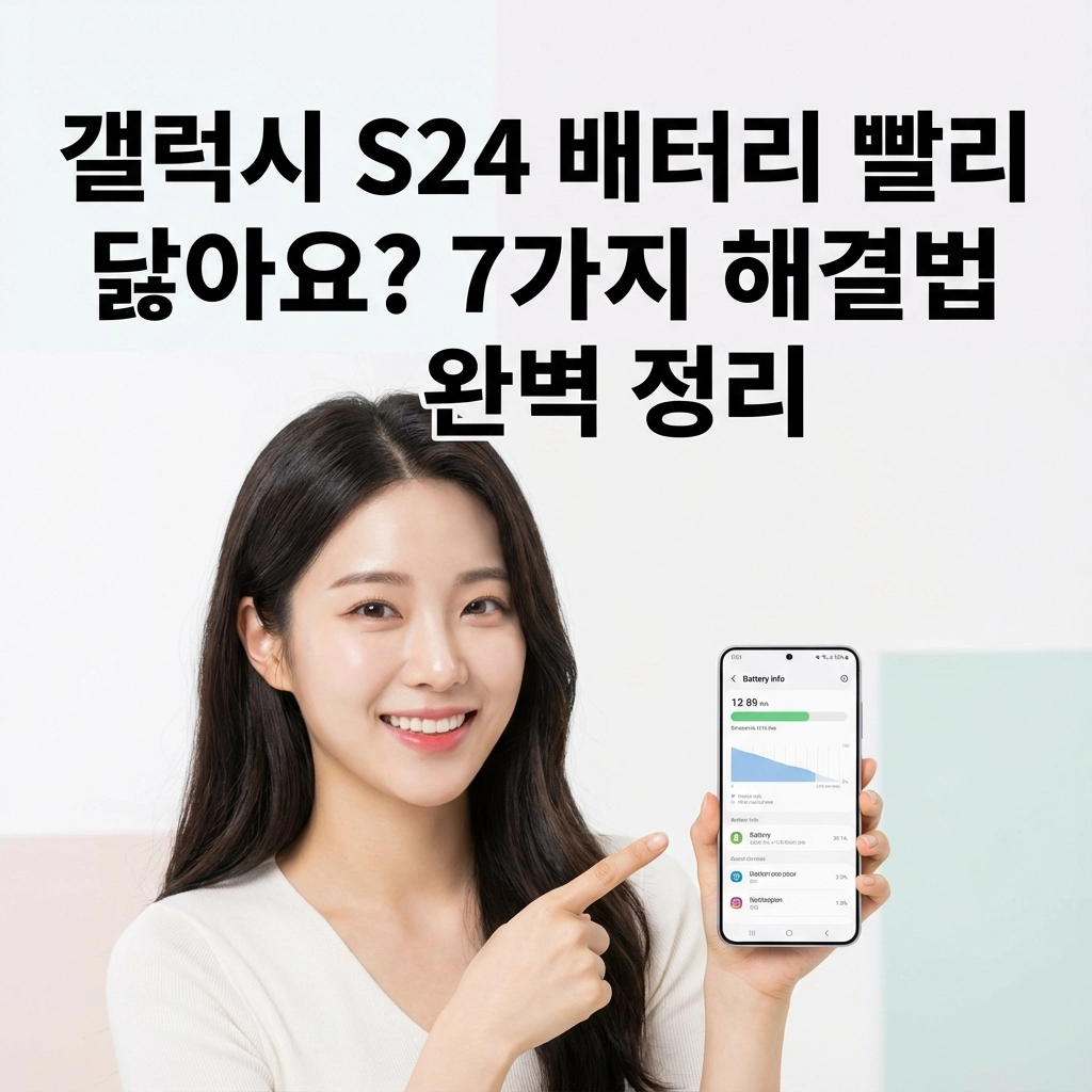 갤럭시 S24 배터리 빨리 닳아요 7가지 해결법 완벽 정리