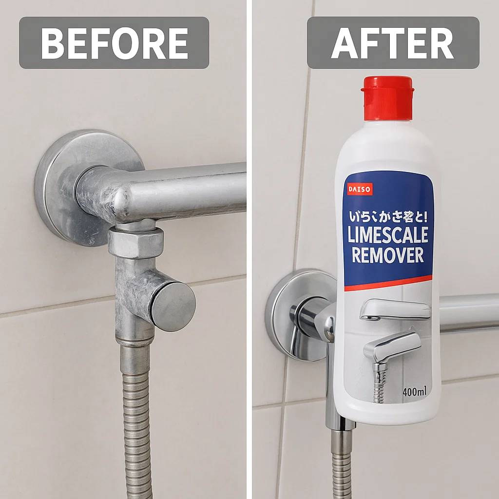 다이소-석회제거제-사용해-청소한-욕실-전후-모습