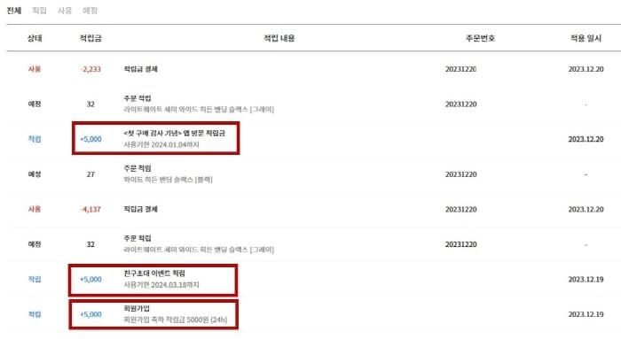 적립금내역
