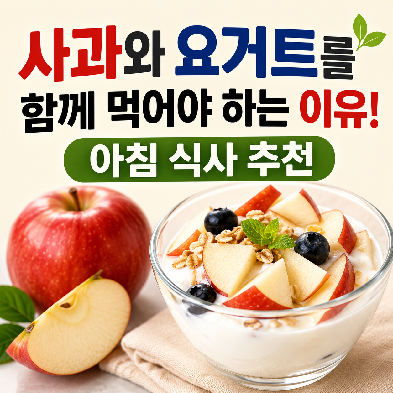 사과와 요거트 궁합