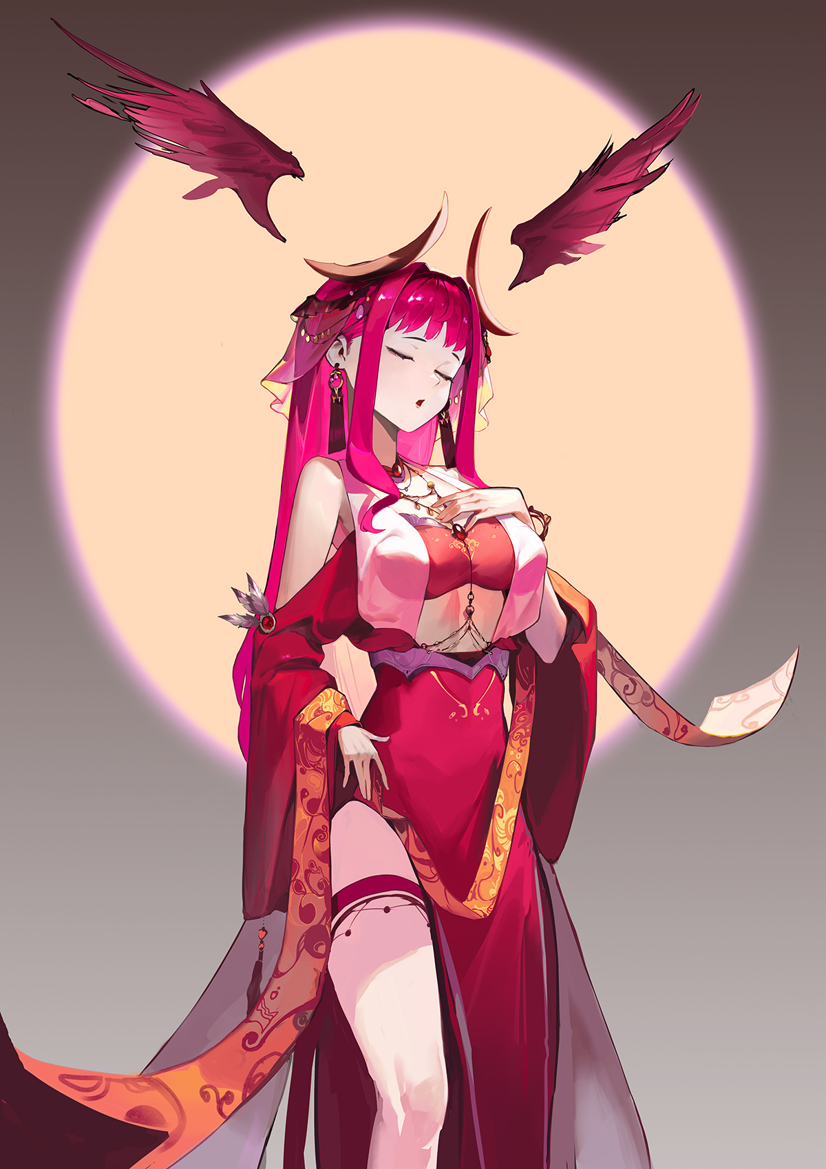 아트웍: 캐릭터 '빨간 드레스를 입은 귀족 여인'