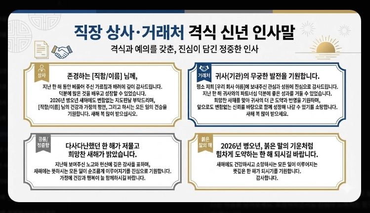 2026 신년 인사 문구, 병오년 센스있는 덕담 총정리