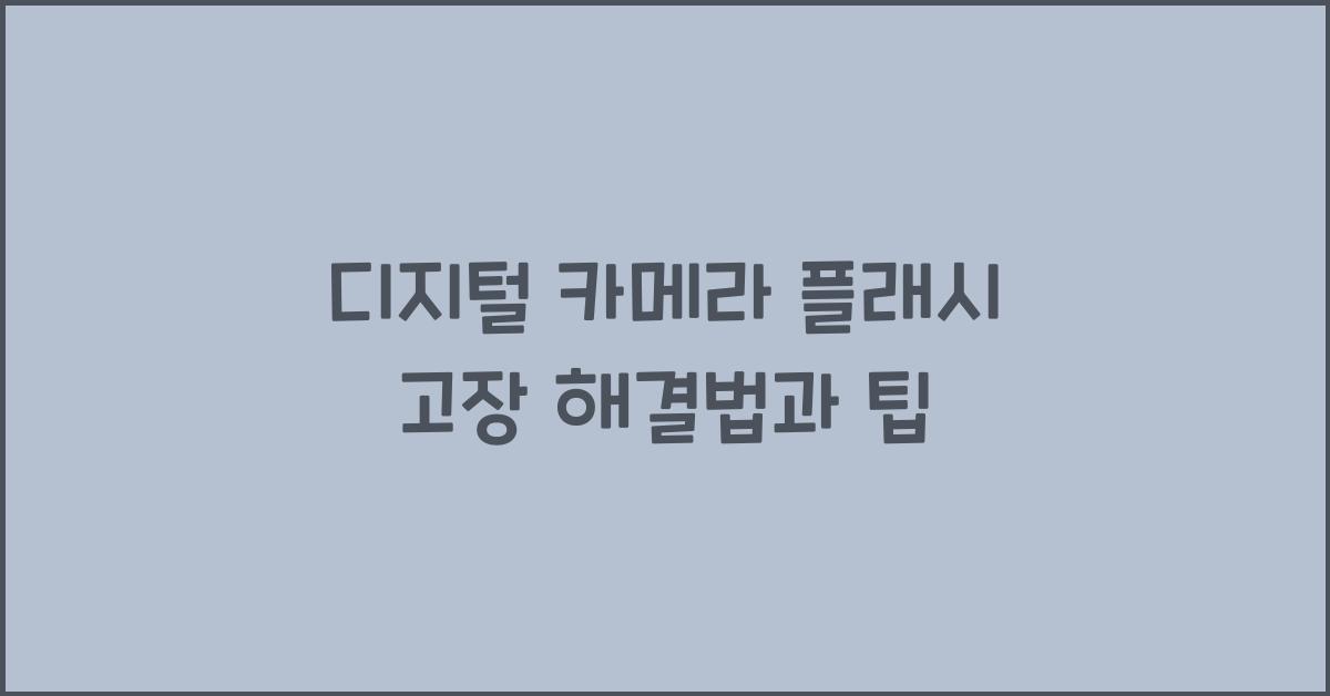디지털 카메라 플래시 고장