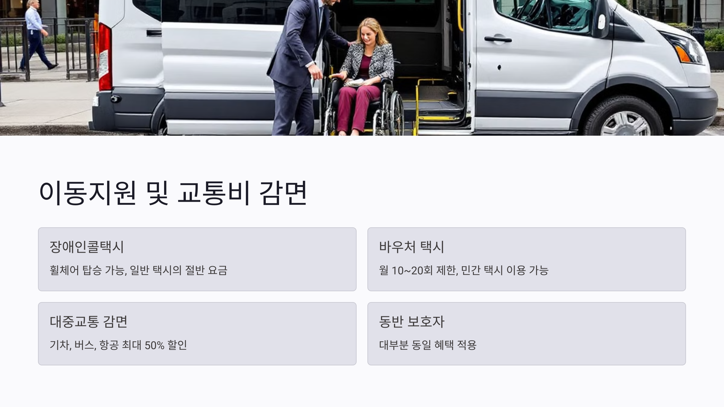 이동지원 바우처와 장애인 교통비 감면 제도