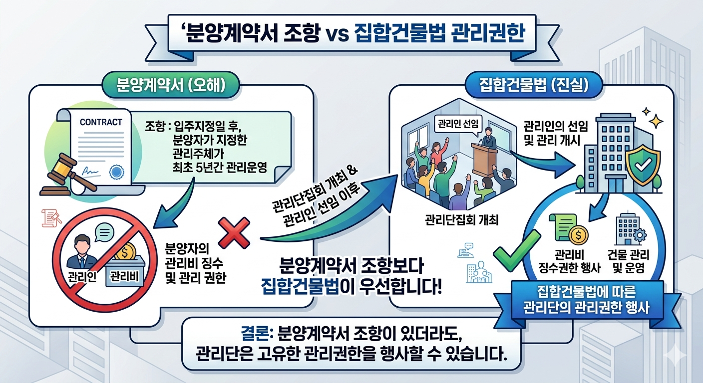 분양계약서 분양자가 지정한 관리주체가 관리운영한다 하더라도 관리인 선임하면 무효