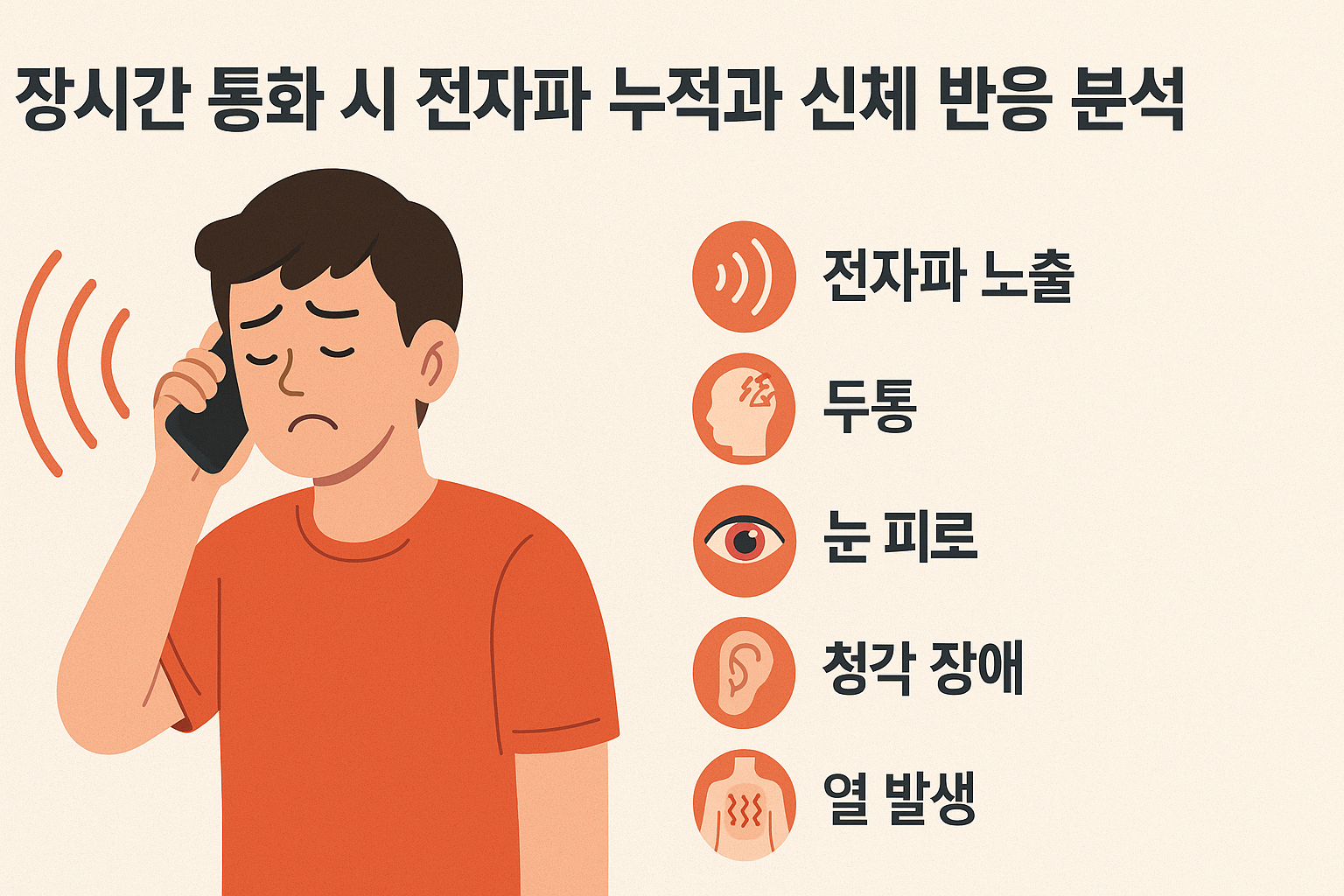 장시간 통화 시 전자파 누적과 신체 반응 분석