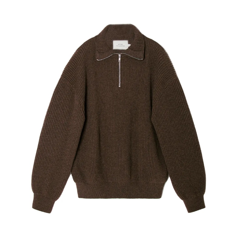 {니트} 첫 번째 남자 58회 :: 윤선우(강백호) / 마티스더큐레이터 MATISSE THE CURATOR 브라운 하프 집업 니트