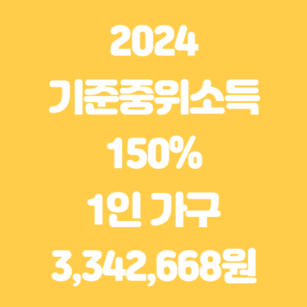 2024 기준중위소득 50% 60% 100% 150% 알아보기