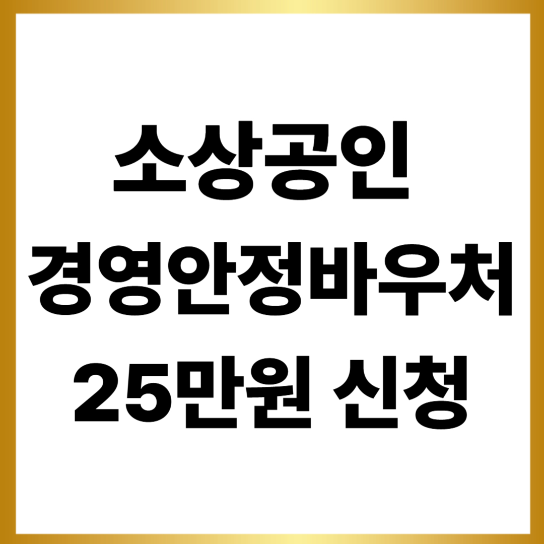 소상공인 경영안정 바우처 25만원 신청