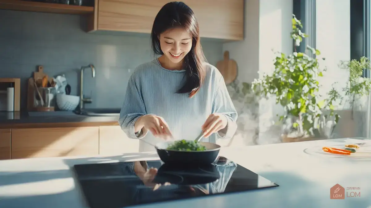 주방에서-인덕션이용해서-요리하는-모습-02