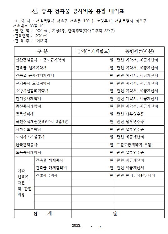 신축건물 셀프등기