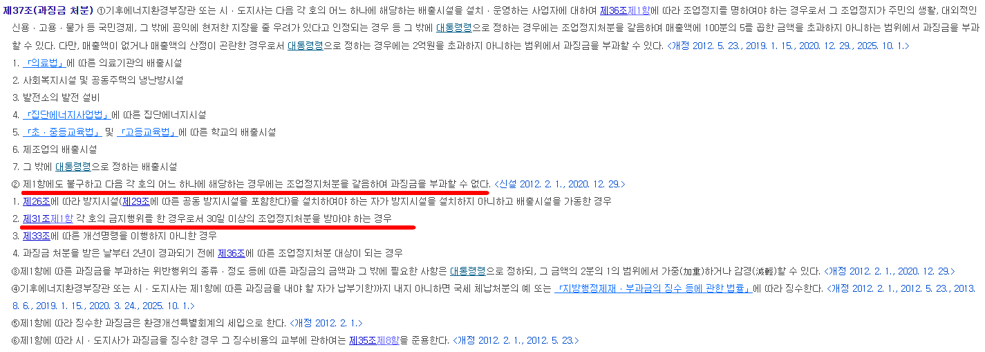 대기오염물질 배출시설 및 방지시설 비정상 운영 시 처벌 기준 완벽 정리