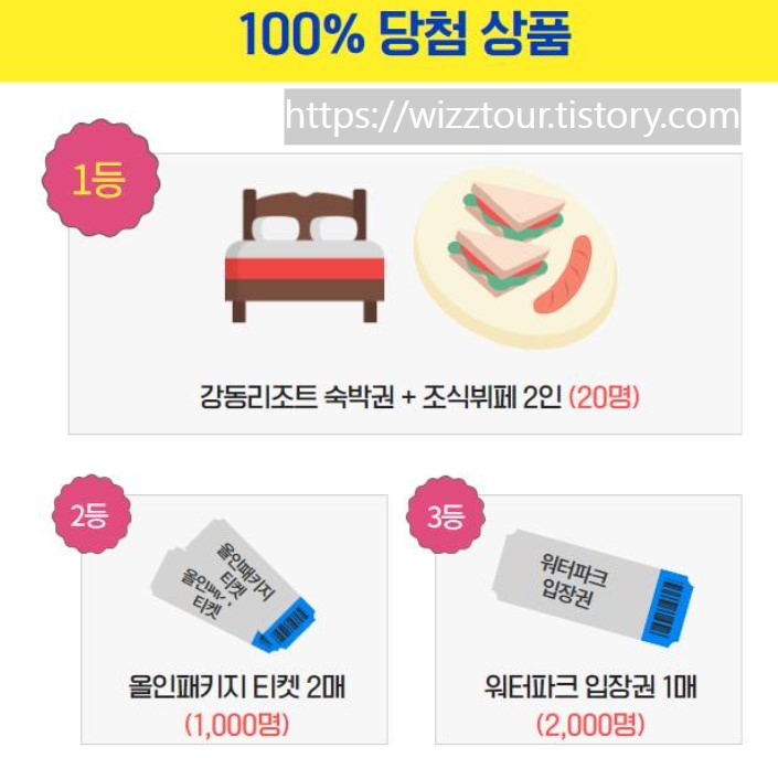 강동워터파크 이벤트 경품