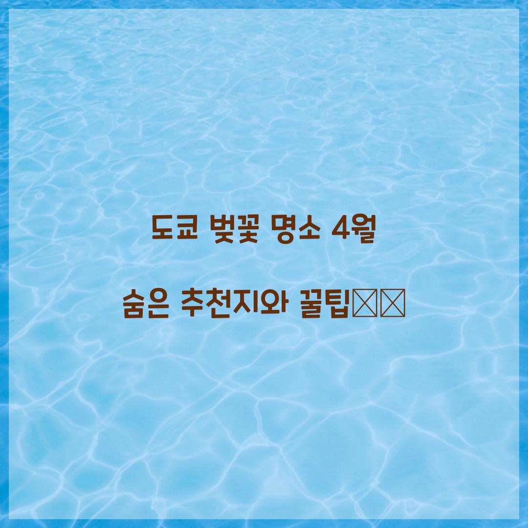 도쿄 벚꽃 명소