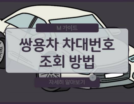 쌍용 자동차 차대번호 조회