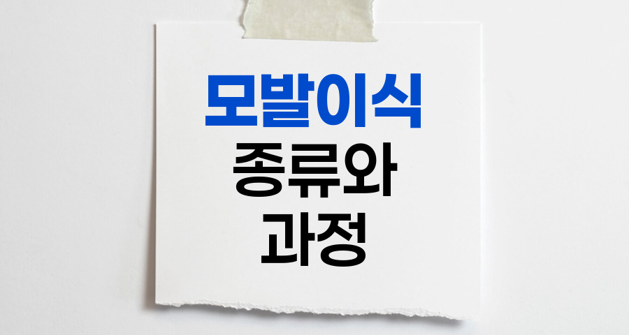 모발이식의 종류와 시술과정