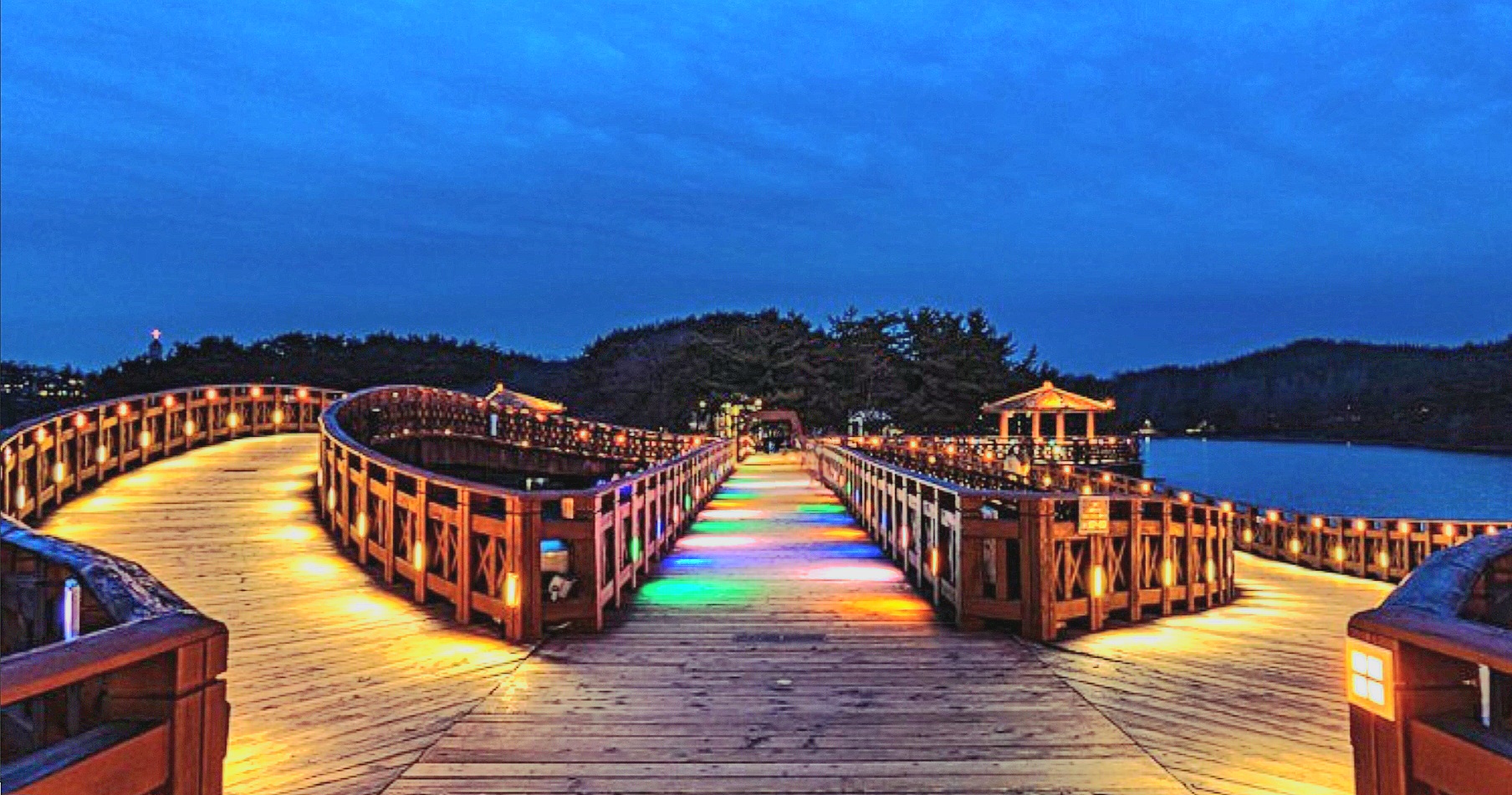 군산 은파 호수공원 야경 사진