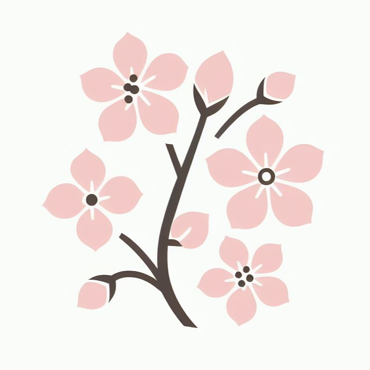 연분홍색 벚꽃 로고 3