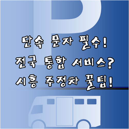 시흥시 주정차 단속 문자 알림 전국 ..