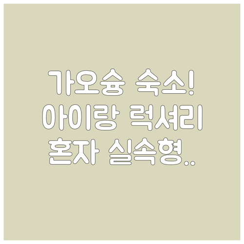 아이랑 가기 좋은 가오슝 럭셔리 호텔..