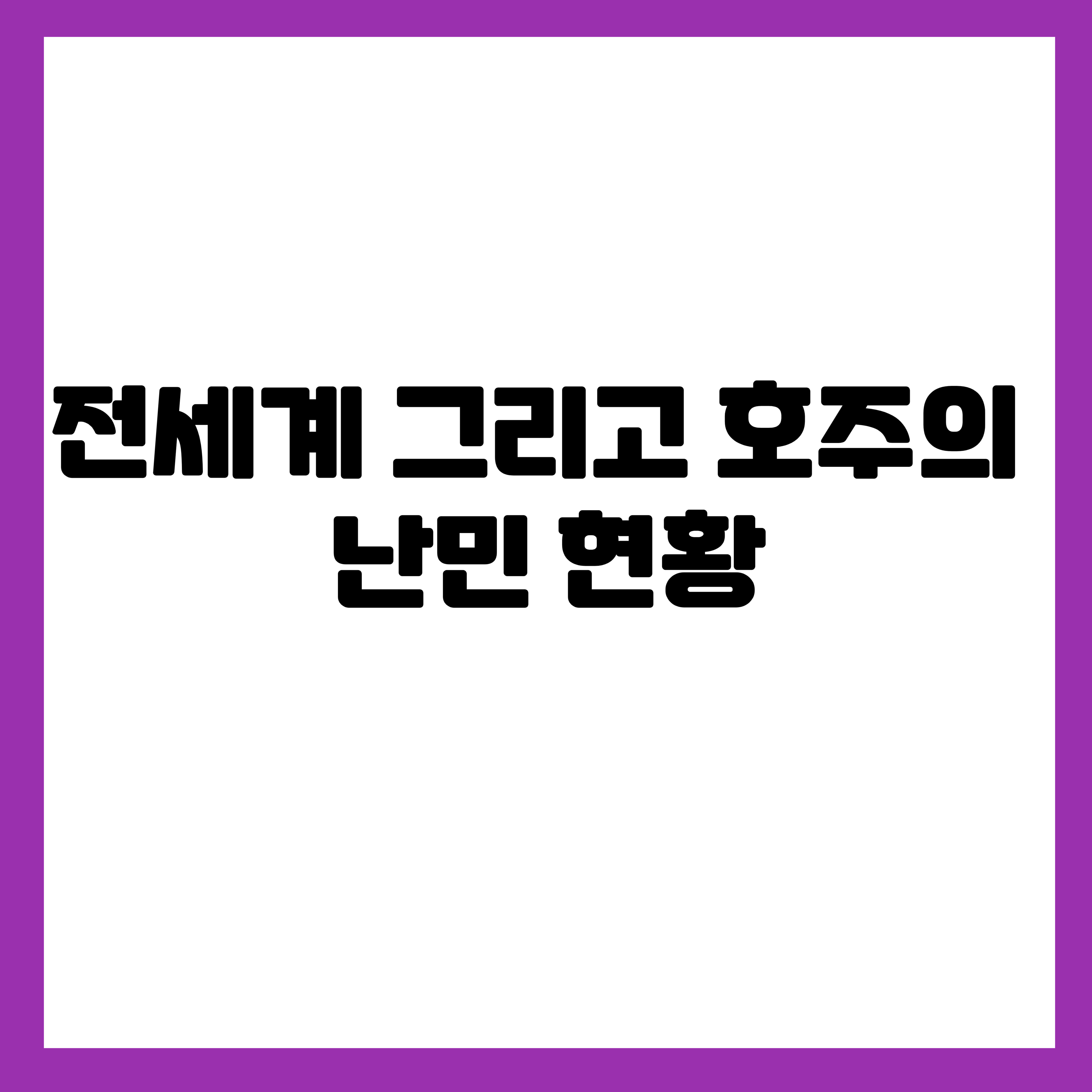 전세계 그리고 호주의 난민 현황