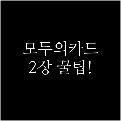 모두의카드 2장 발급 시 주의사항과 ..