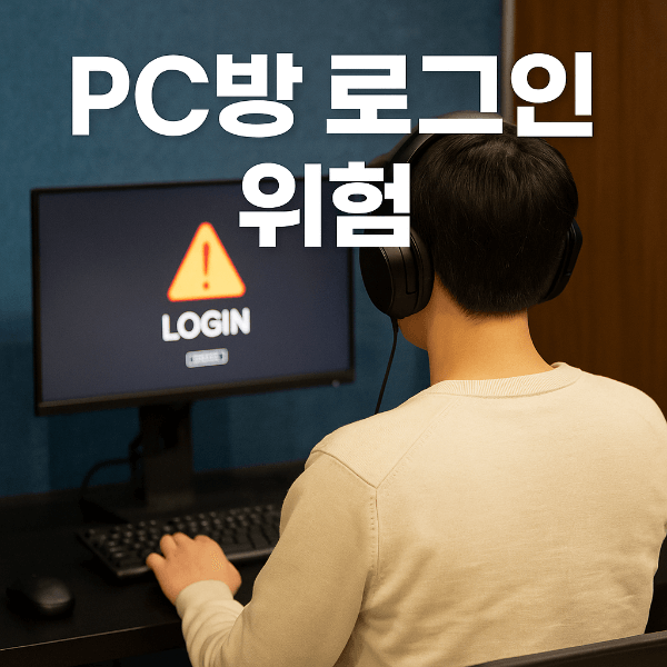 PC방 로그인 위험 경고 화면