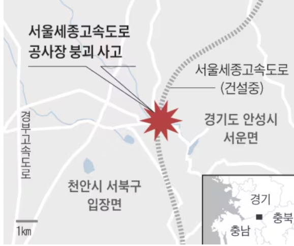 서울세종간 고속도로 공사장 붕괴사고