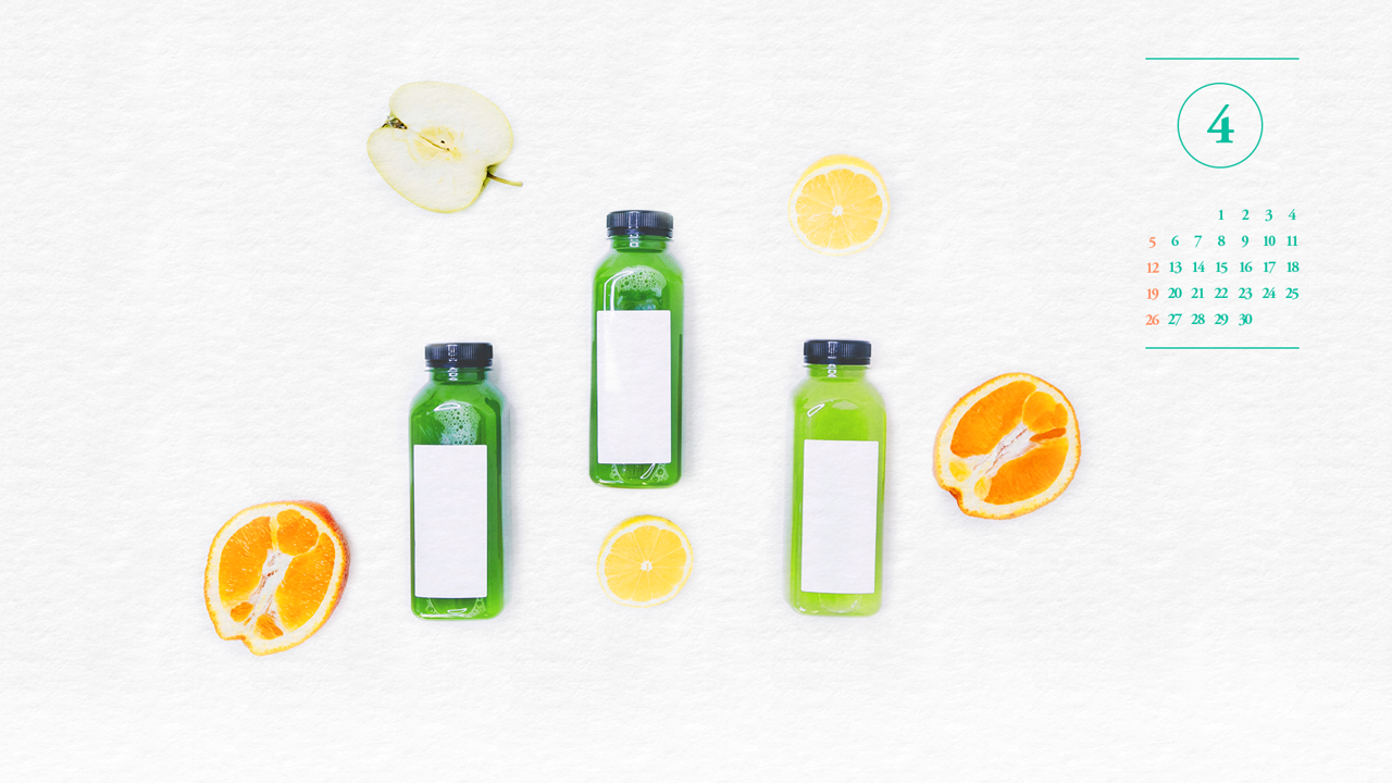 07 생과일주스 A - 2026년4월 달력배경화면