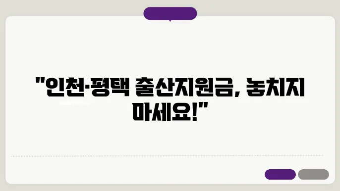 인천, 출산 : 행복지원금 제도!