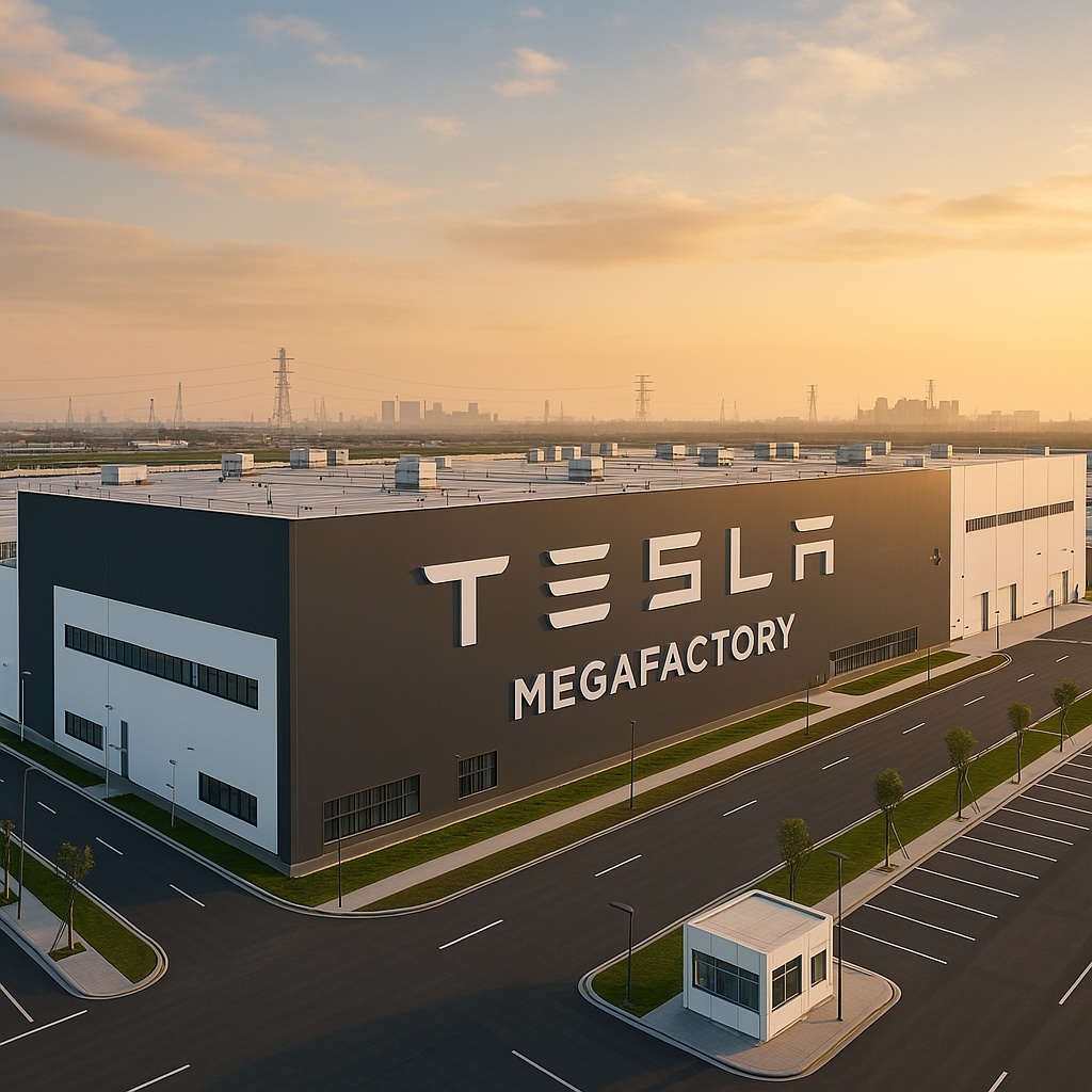 테슬라 상하이 메가팩토리 관련 사진