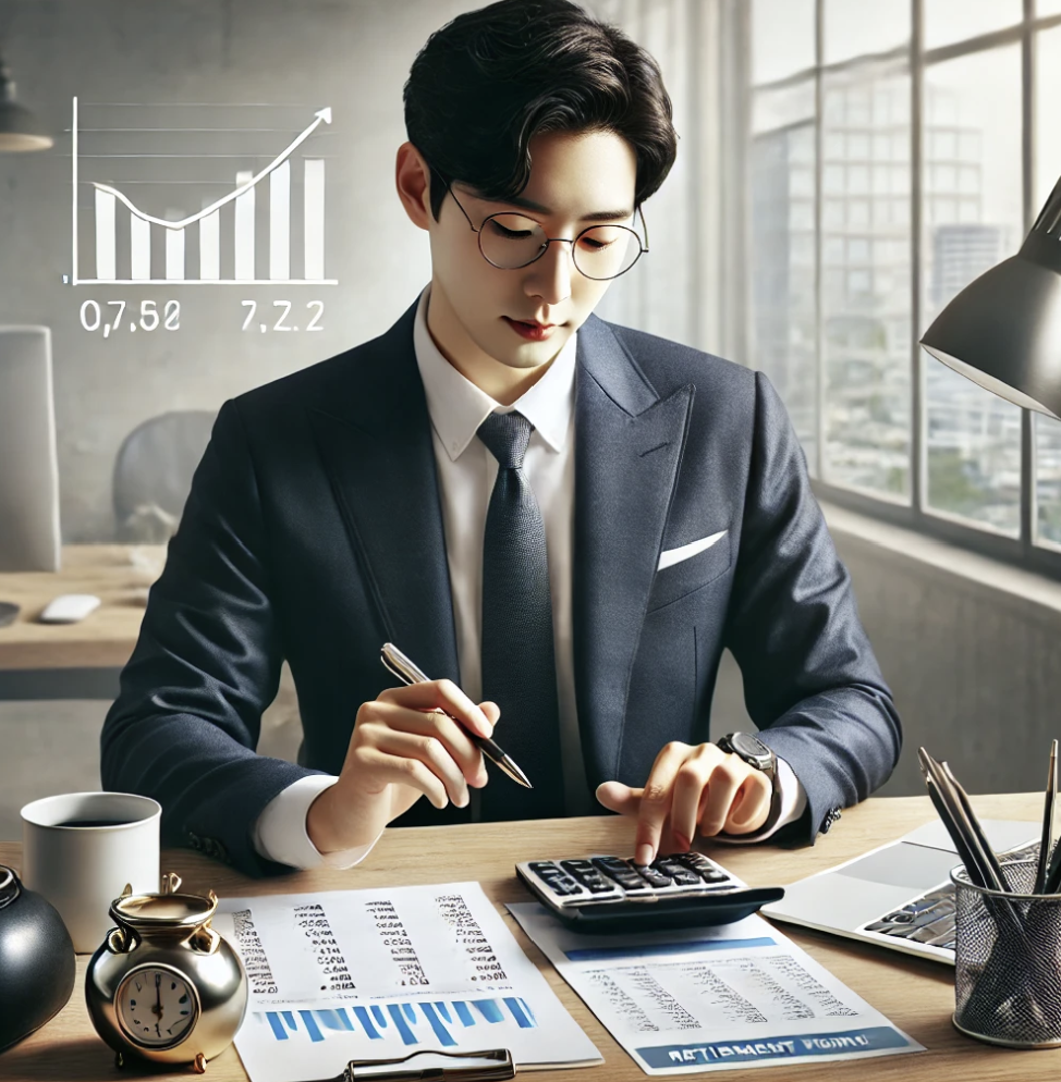 퇴직금 계산 중인 직장인