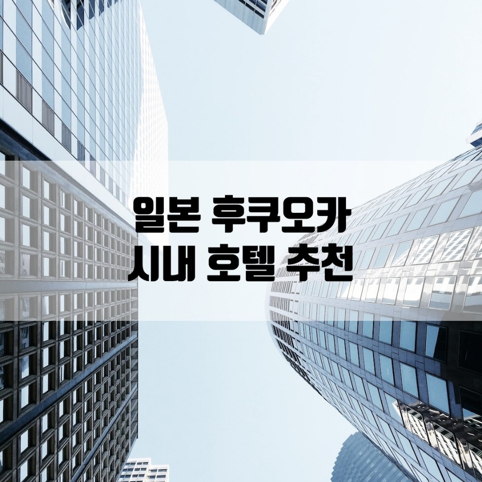 일본 후쿠오카 시내 호텔 추천