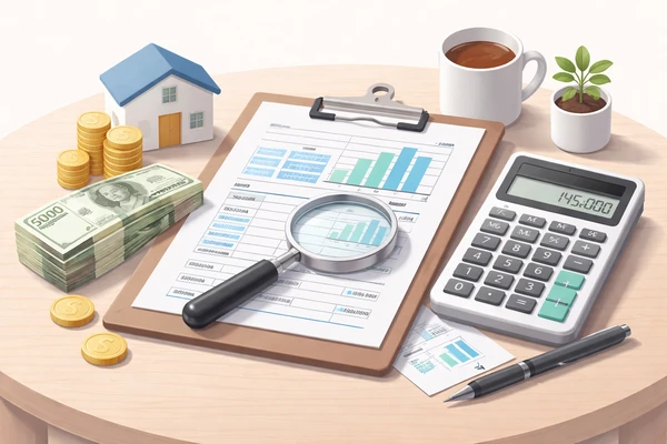 소득세 계산 서류와 계산기