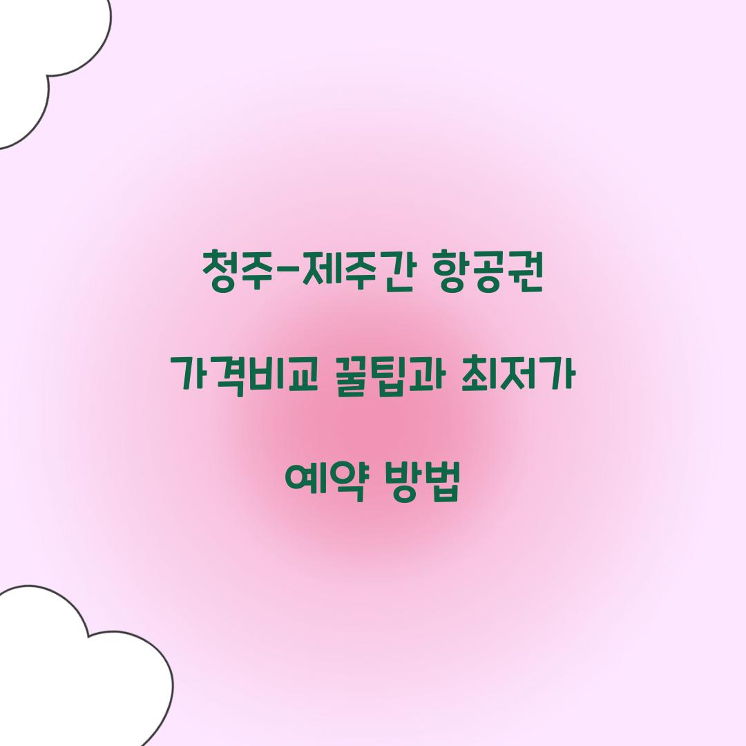 청주-제주간 항공권 가격비교
