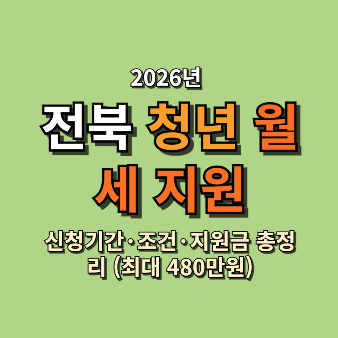 2026 전북 정읍 청년 월세 지원 신청기간&middot;조건&middot;지원금 총정리 (최대 480만원)
