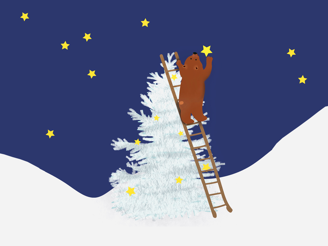 별따는 곰 일러스트 이미지