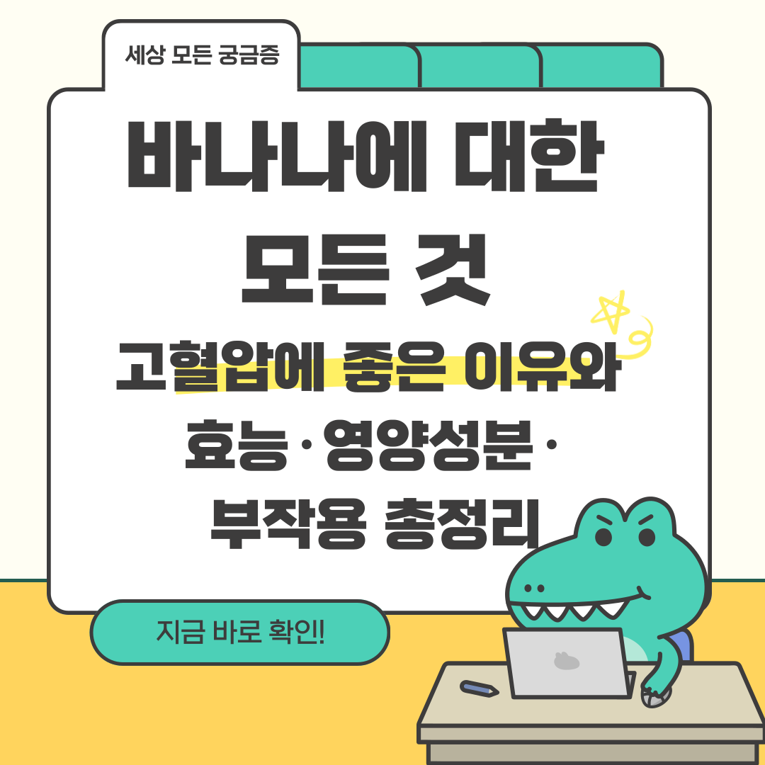 바나나에 대한 모든 것 - 고혈압에 좋은 이유와 효능·영양성분·부작용 총정리