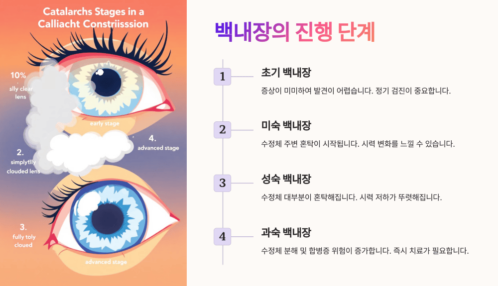 백내장의 진행 단계