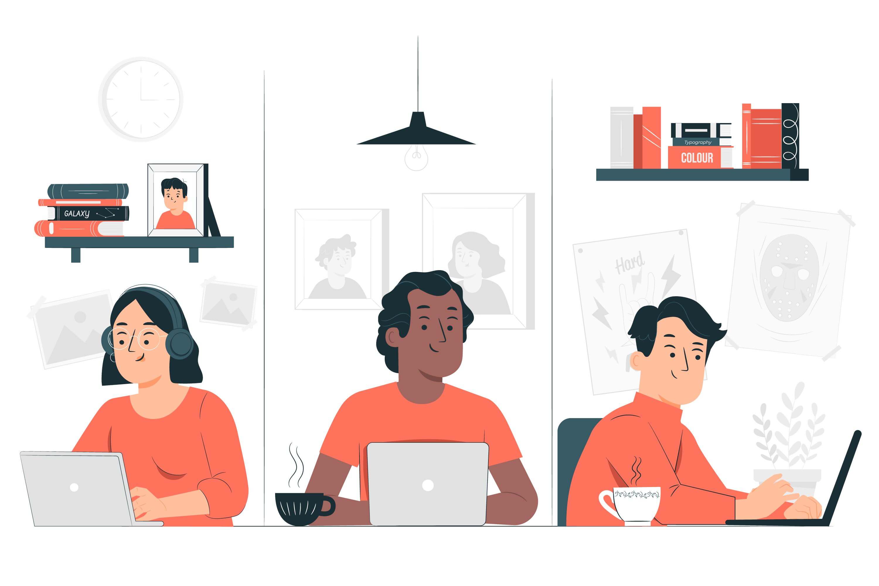 노트북을 사용하고 있는 모습