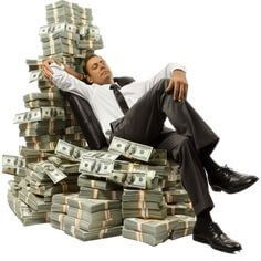 졸부-재벌이-지폐로-의자를-만들어-누워있는-모습