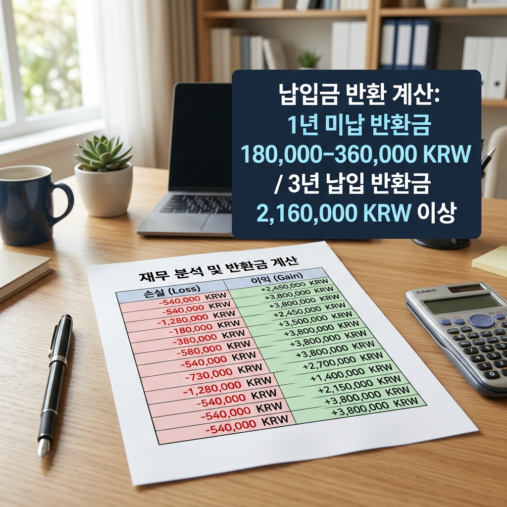 청년도약계좌 기여금 반환 금액 계산표