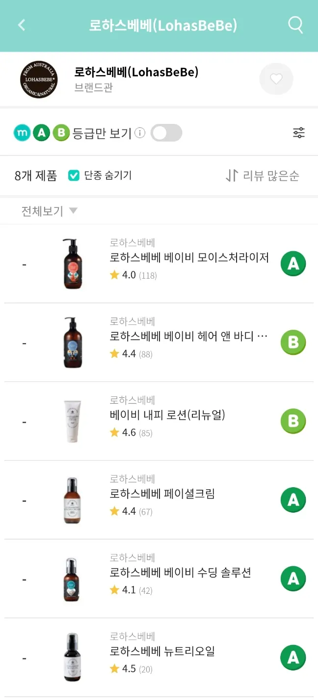맘가이드-어플에-나온-로하스베베-성분표-등급