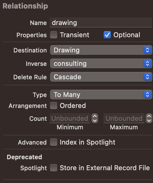 coredata entities inspector